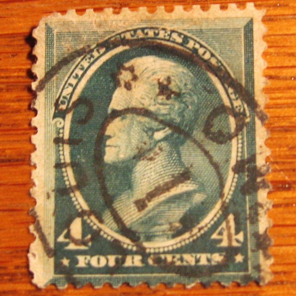 1883 Andrew Jackson Blue-Green 4 cent stamp